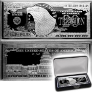 USA 20 Trillion Dollars IN GOD WE TRUST $20,000,000,000,000 EAGLE WHITE HOUSE Silver Bill Note Bar Proof 4 oz
